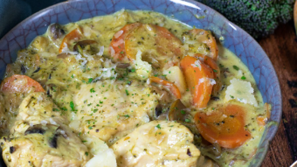 recette healthy : blanquette de dinde sans gluten au chèvre