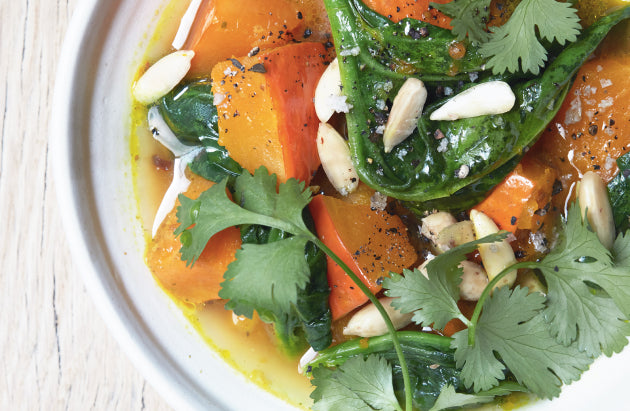 Tayrona Yoga Cari de potiron et épinards aux épices Yoga CookBook