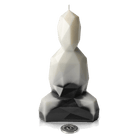 Bougie design en cire de colza Burning Buddha black & white