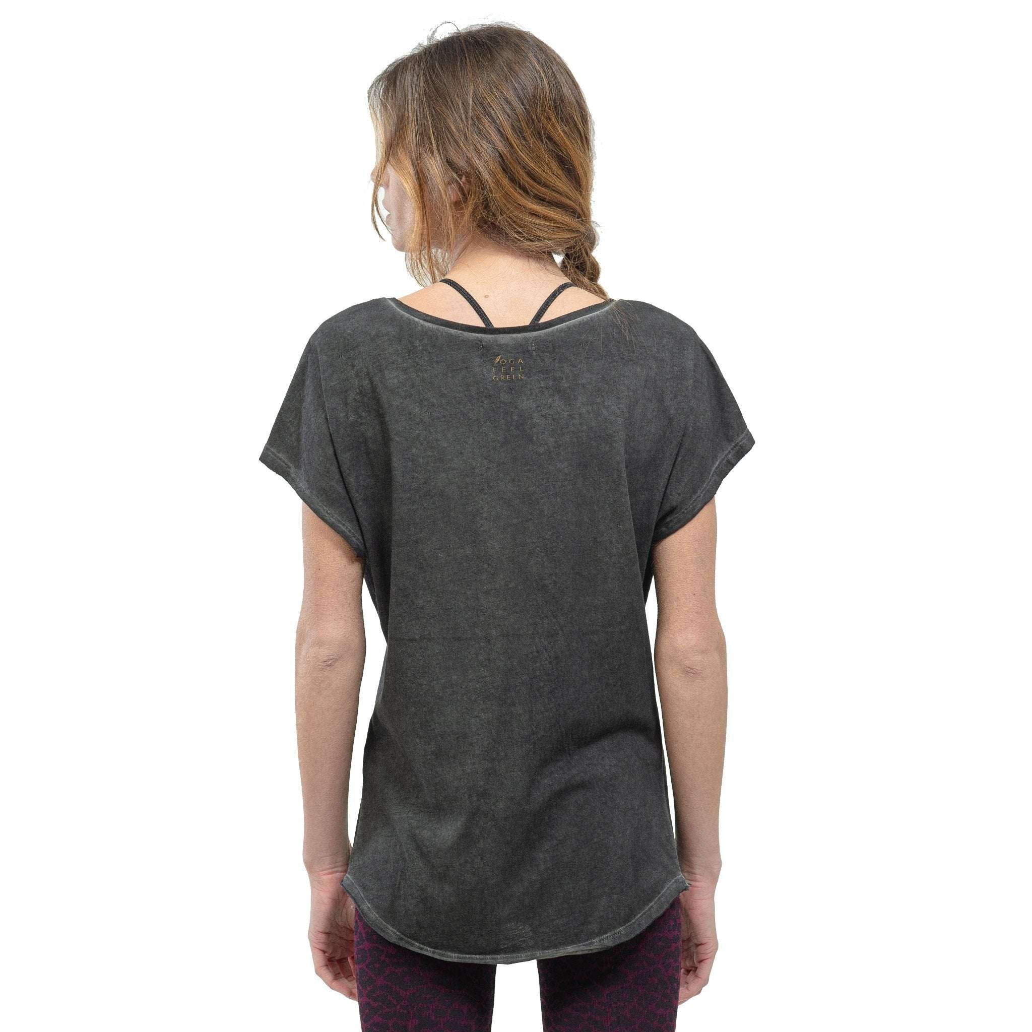 Tee shirt en coton Bio Asana Vegetal Black