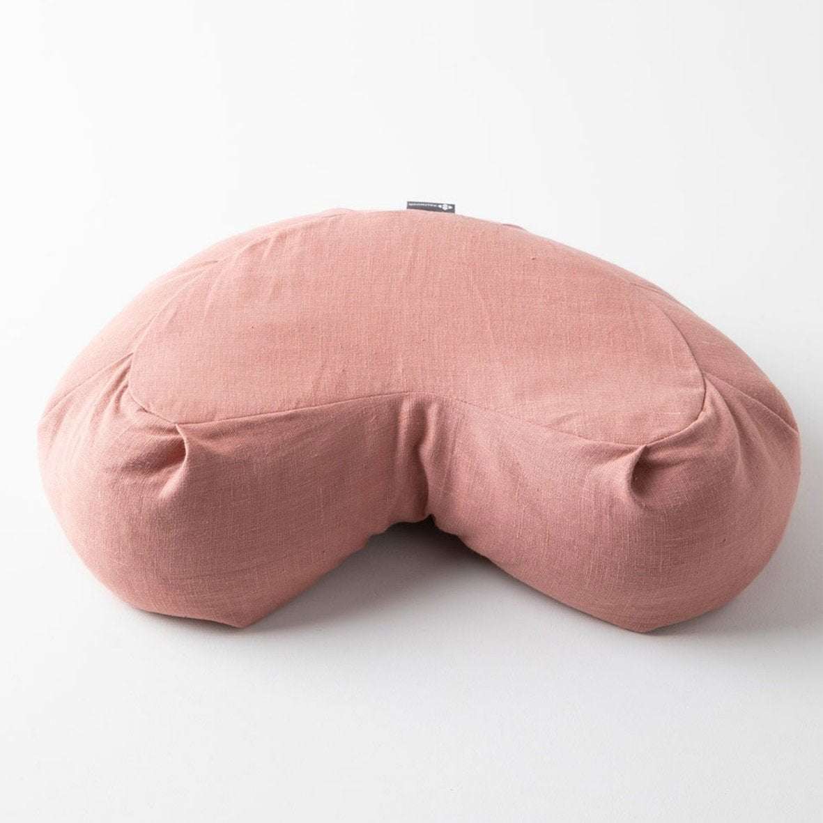 Coussin méditation demi-lune en 100% lin naturel Rose Clay - Halfmoon