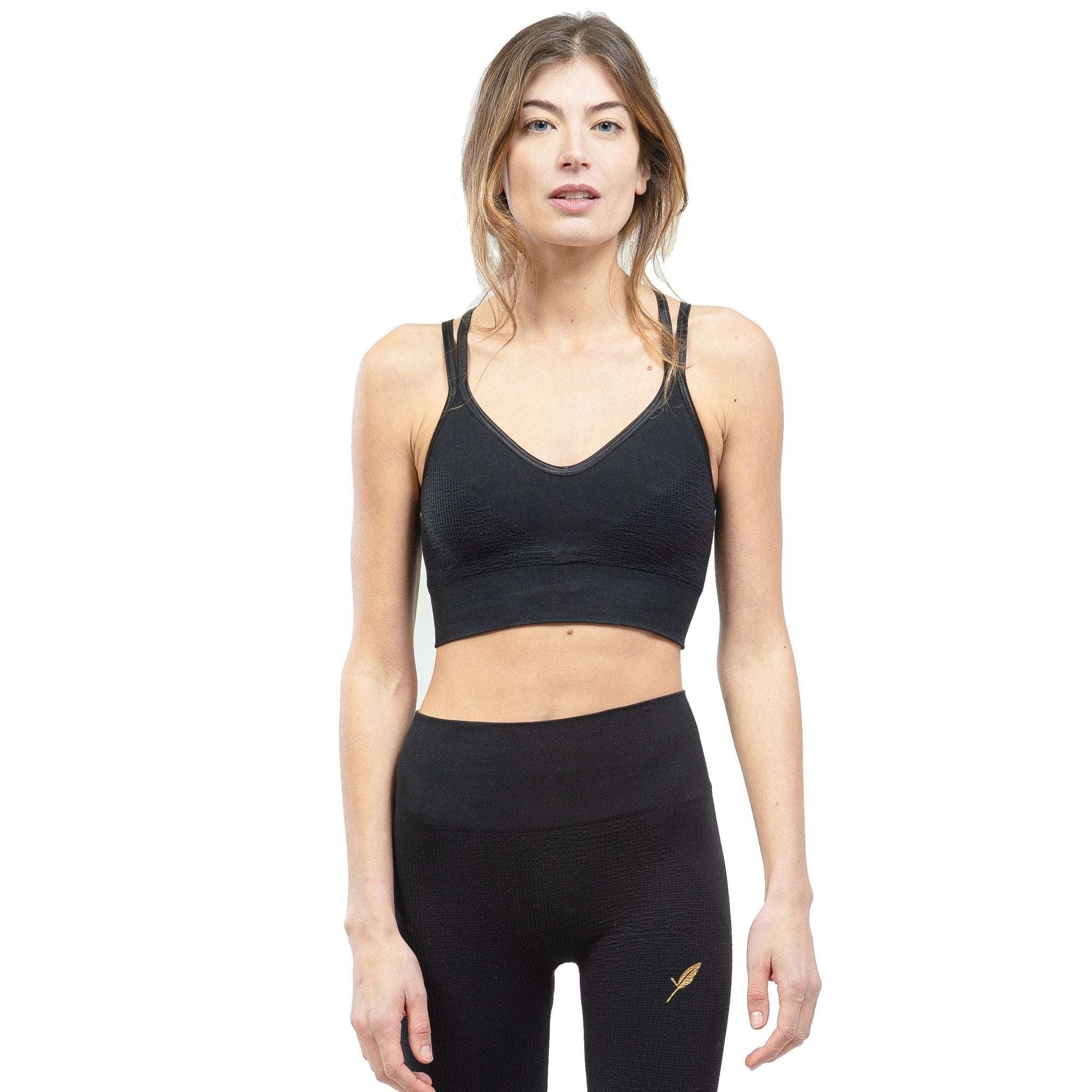 Brassière seamless de Yoga en coton Bio Krya Black