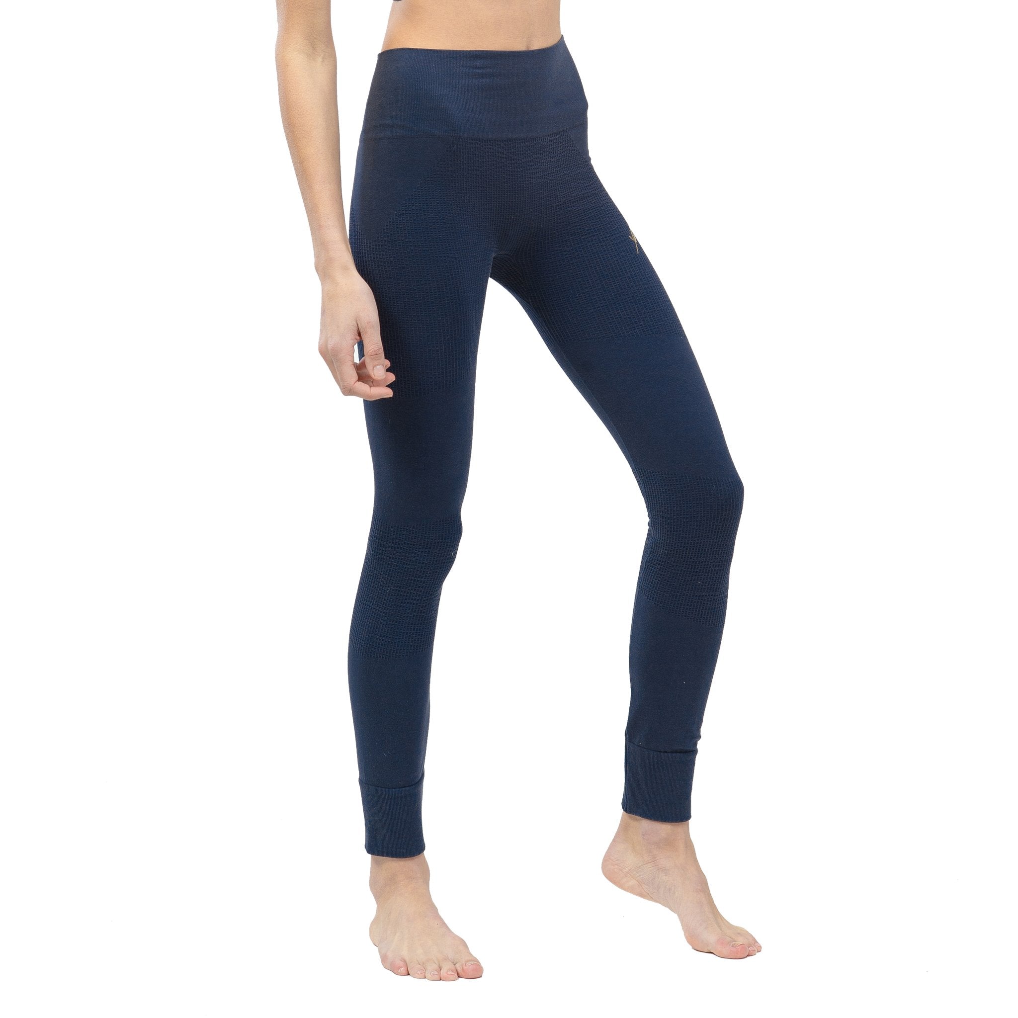 Legging yoga femme bleu coton bio Kar Navy - Vêtement éco-responsable