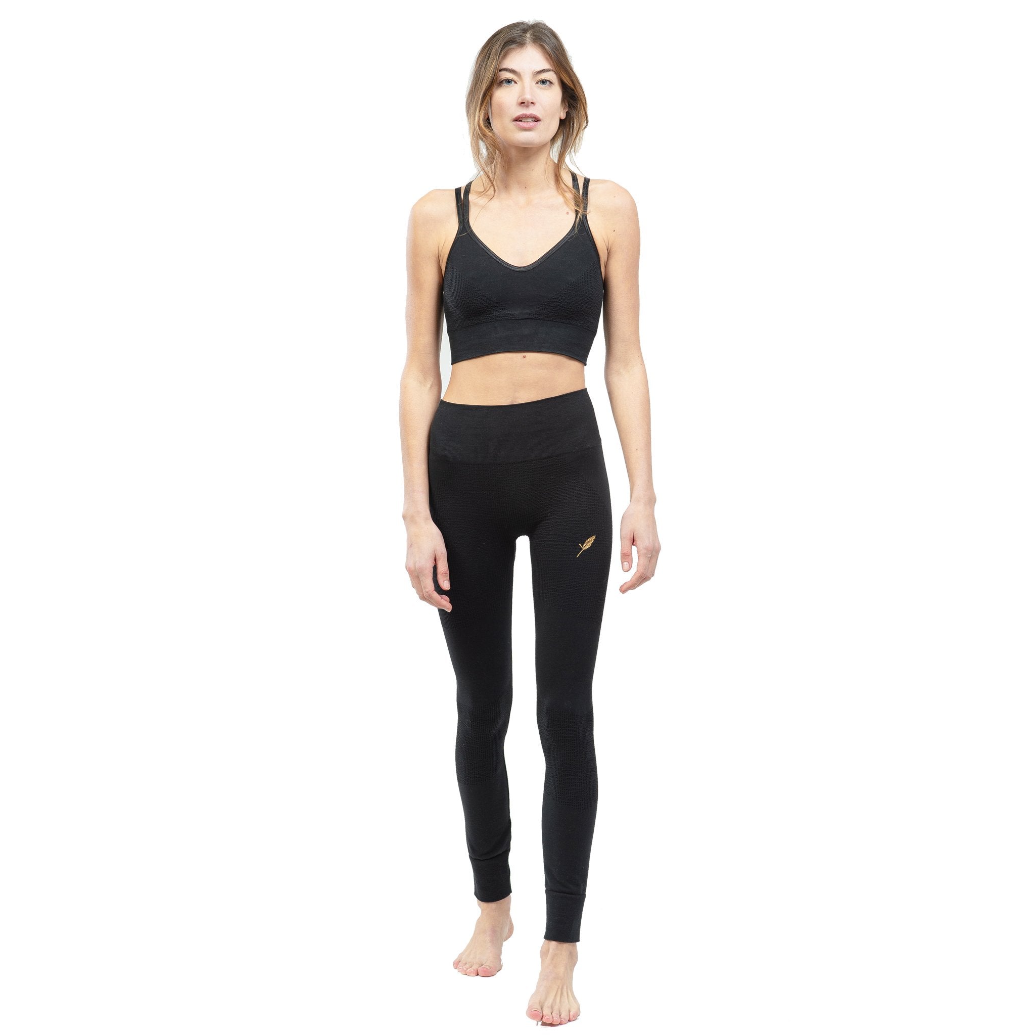 Legging yoga femme bleu coton bio Kar Navy - Vêtement éco-responsable